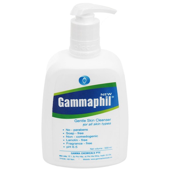 Sữa rửa mặt và tắm Gammaphil sạch nhờn, ngăn ngừa mụn chai 500ml