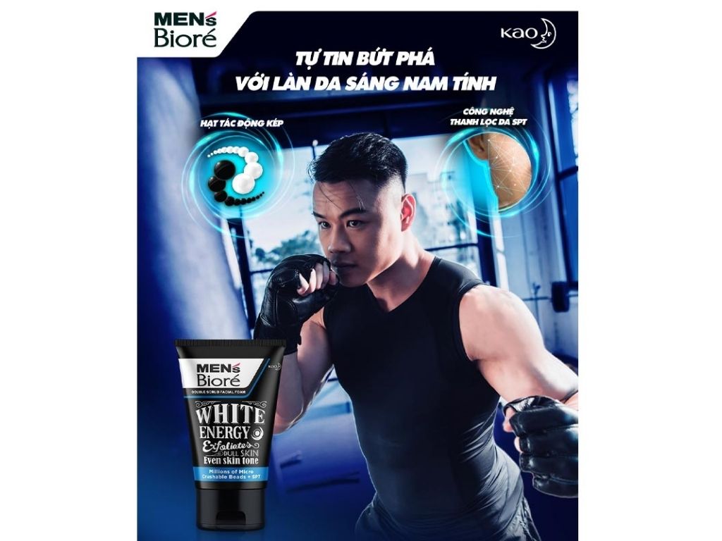 Sữa rửa mặt Bioré Men's dưỡng sáng da 100g