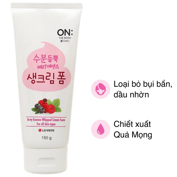 Sữa Rửa Mặt Chiết Xuất Quả Mọng On The Body Berry Essence Whipped Cream Foam 150G