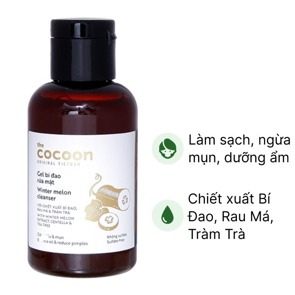 Gel rửa mặt Cocoon bí đao giảm dầu và mụn