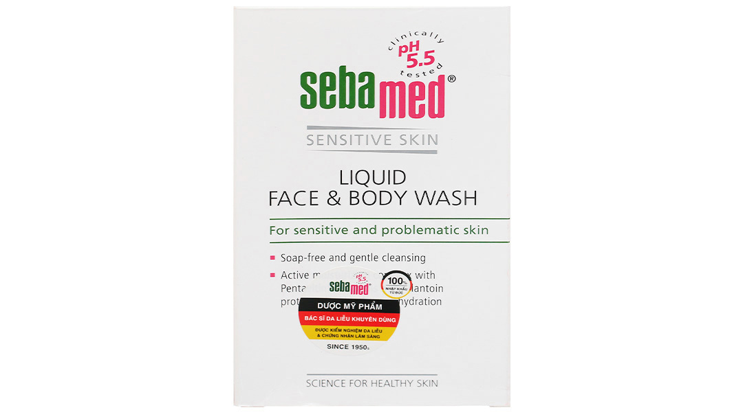 Sữa rửa mặt và tắm SebaMed cho da nhạy cảm pH 5.5