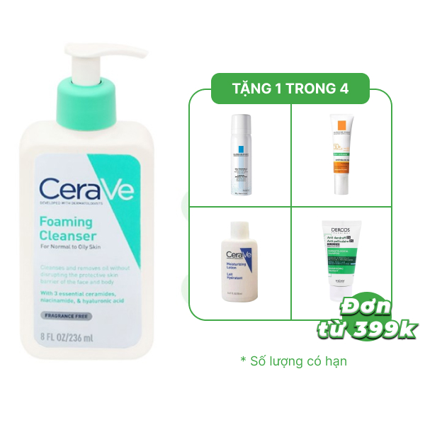 Sữa rửa mặt CeraVe Foaming Cleanser làm sạch sâu cho da dầu chai 236ml ...