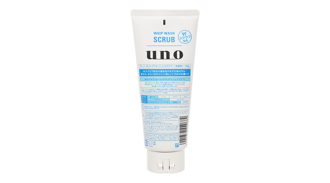 Sữa rửa mặt UNO Whip Wash Scrub dạng hạt làm sáng da, mềm mịn