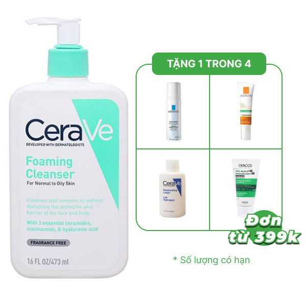 Sữa rửa mặt CeraVe Foaming Cleanser làm sạch sâu cho da dầu chai 236ml ...