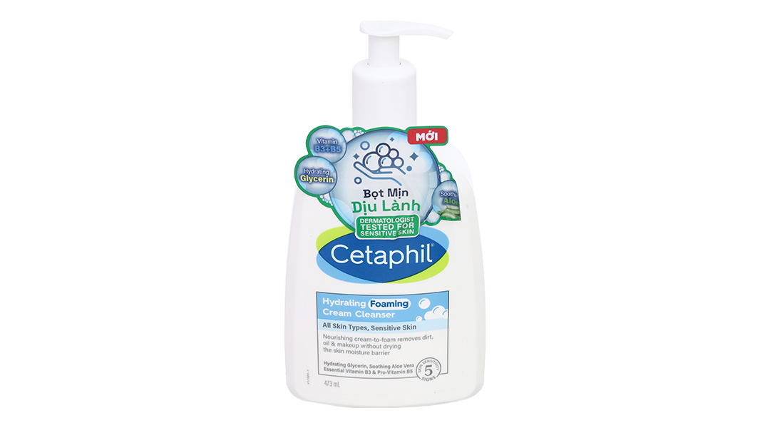 Sữa rửa mặt Cetaphil Hydrating Foaming Cream Cleanser tạo bọt mịn chai 236ml - 10