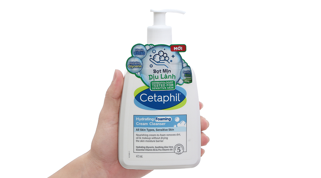 Sữa rửa mặt Cetaphil Hydrating Foaming Cream Cleanser tạo bọt mịn chai 236ml - 14