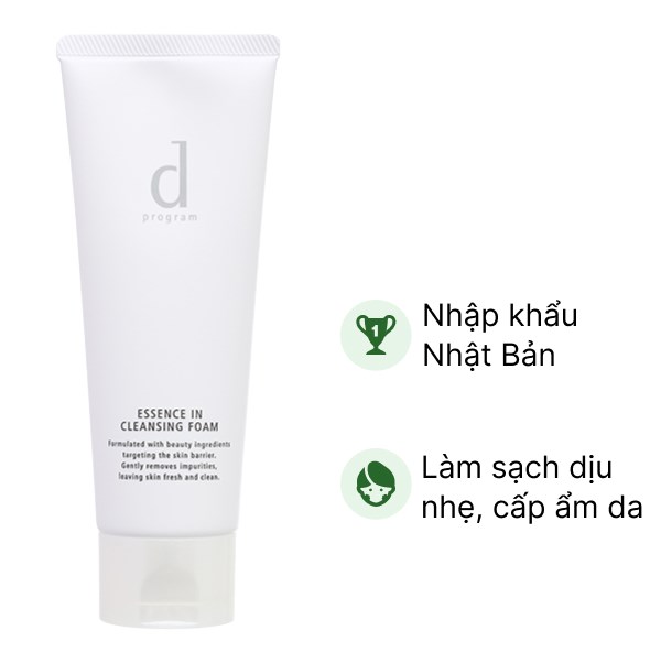 Sữa rửa mặt D Program tạo bọt giúp làm sạch sâu, cấp ẩm cho da tuýp 120g