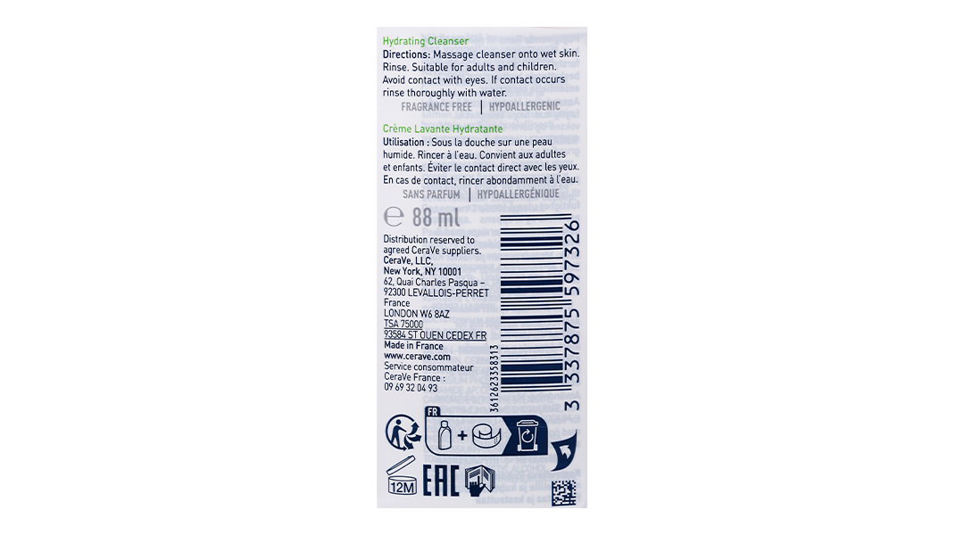 Sữa rửa mặt CeraVe Hydrating Cleanser sạch sâu cho da thường và da khô chai 473ml - 9