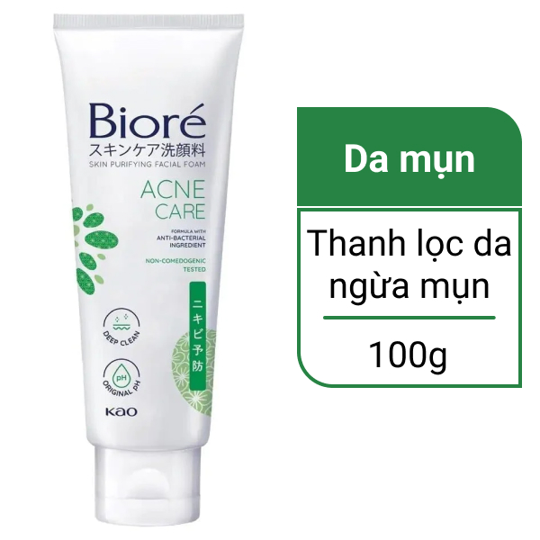 Sữa rửa mặt Bioré ngừa mụn 100g
