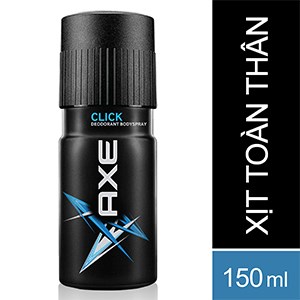 Xịt khử mùi toàn thân giảm tiết mồ hôi và ngăn mùi vượt trội Axe Click 150ml