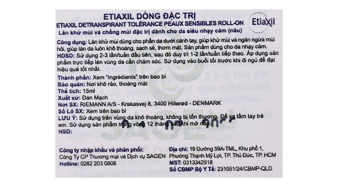 Lăn khử mùi Etiaxil giúp khử mùi hôi dưới cánh tay cho da siêu nhạy cảm chai 15ml - 8
