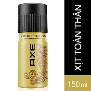Xịt khử mùi ngăn mùi vượt trội tạo cảm giác sảng khoái AXE Gold Temptation 150ml
