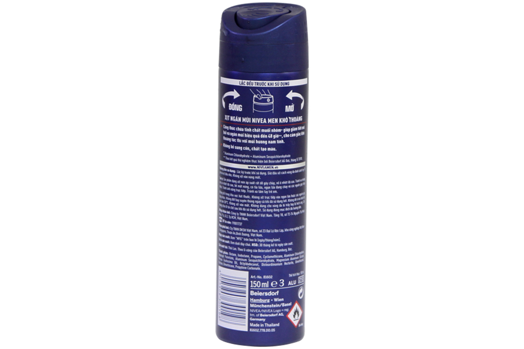 Xịt khử mùi Nivea Men khô thoáng 150ml