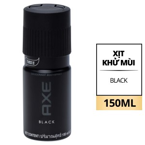 Xịt khử mùi hương nước hoa AXE Black dành cho nam với hương thơm tươi mát của cam bergamot và lê ướp lạnh 150ml