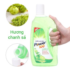 Nước lau sàn POWER100 hương chanh sả chai 1 lít