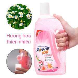 Nước lau sàn POWER100 hương hoa thiên nhiên chai 1 lít