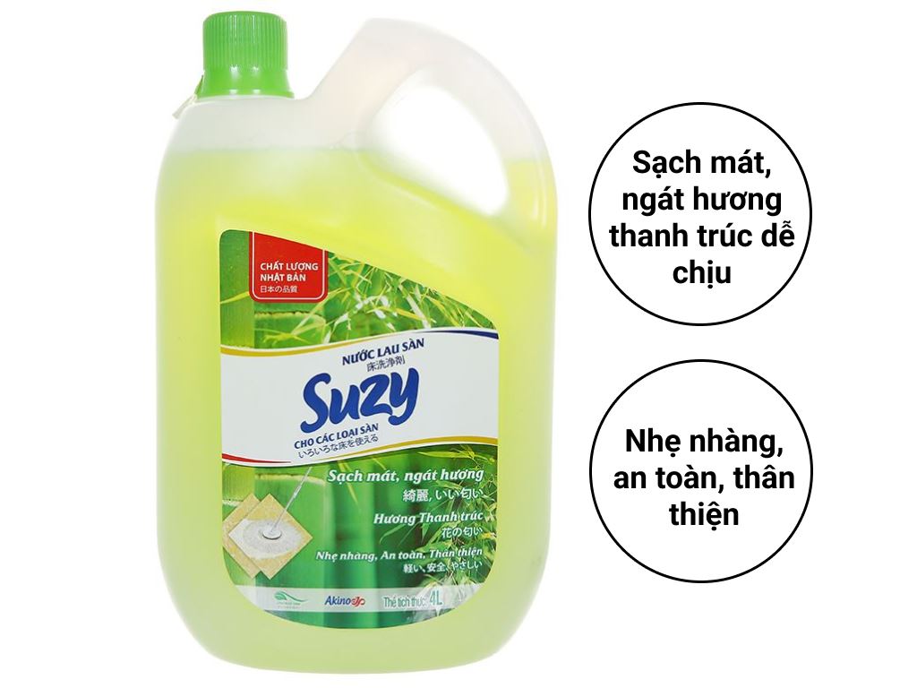 Nước lau sàn nhà Suzy hương thanh trúc can 4 lít 2