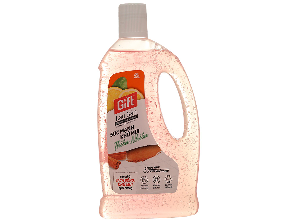 Nước lau nhà Gift natural bột quế và chiết xuất yuzu chai 1 lít 1