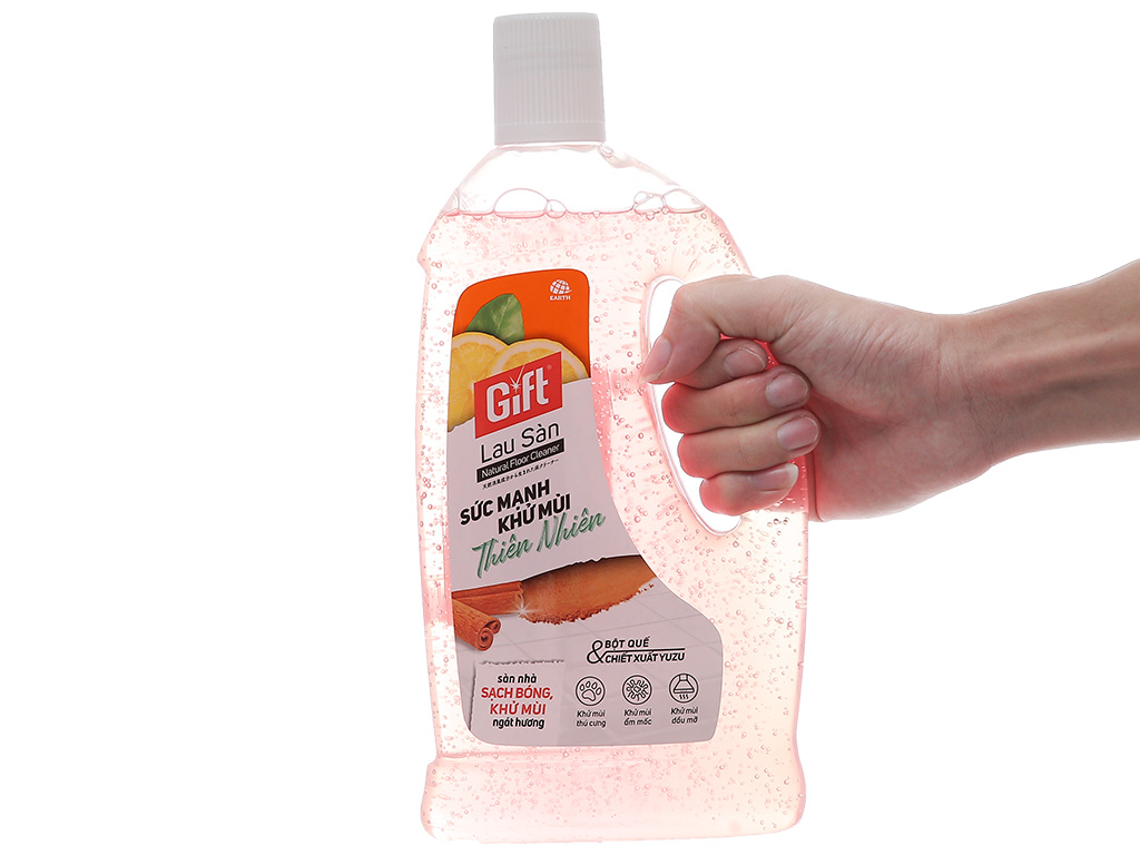 Nước lau nhà Gift natural bột quế và chiết xuất yuzu chai 1 lít 6