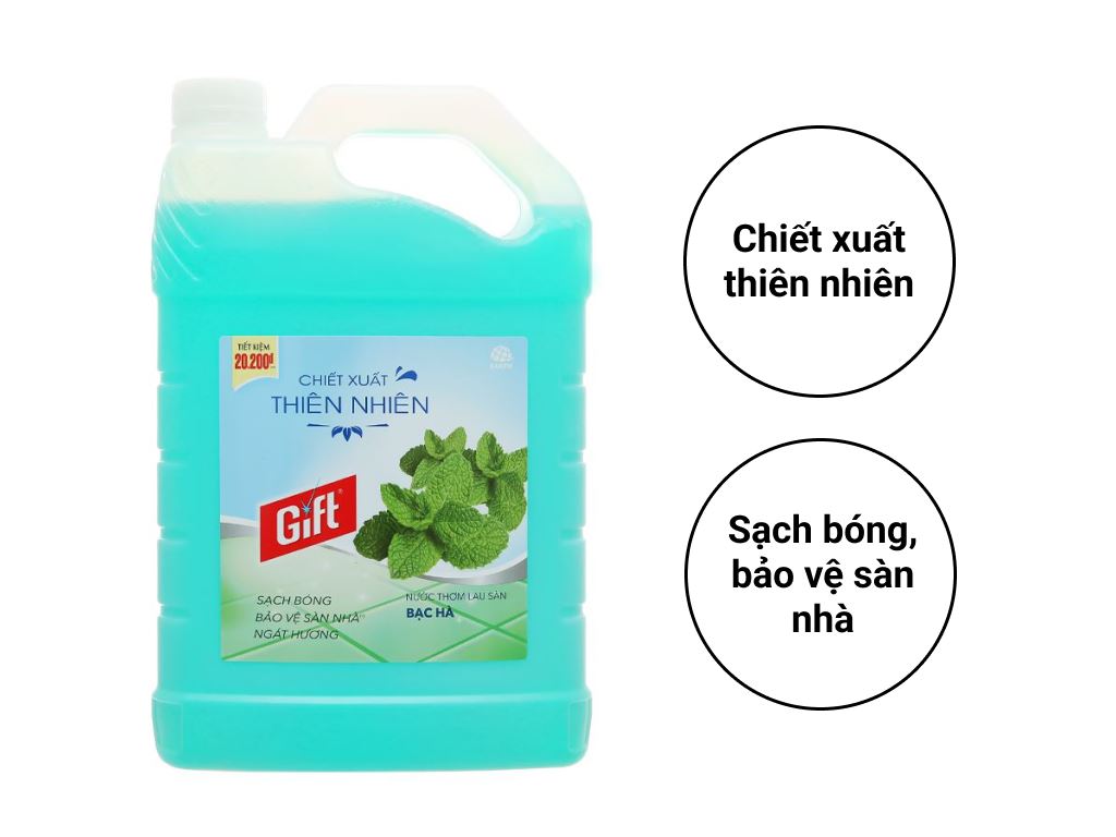 Nước lau nhà Gift hương bạc hà can 3.8kg 1