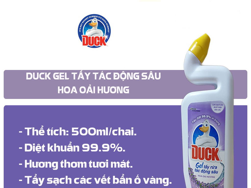 Gel tẩy bồn cầu Duck hương hoa oải hương 500ml 2