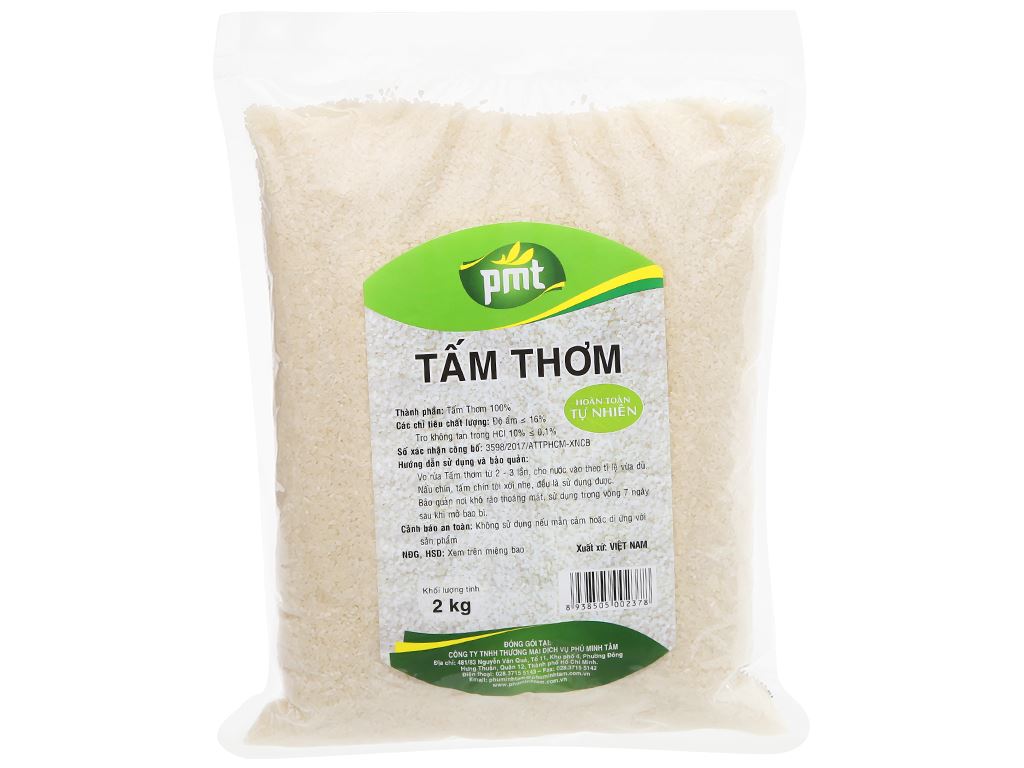 Gạo tấm thơm PMT túi 2kg 1