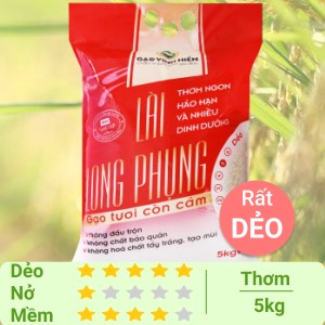 Gạo còn cám Vinh Hiển Lài Long Phụng túi 5kg