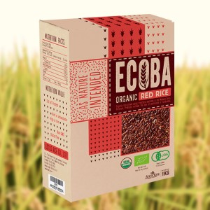 Gạo lứt hữu cơ Ecoba Huyết Rồng hộp 1kg