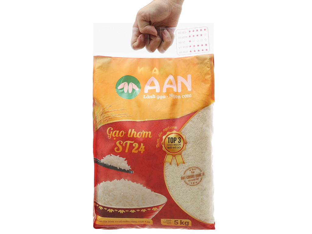 Gạo thơm A An ST24 túi 5kg 4