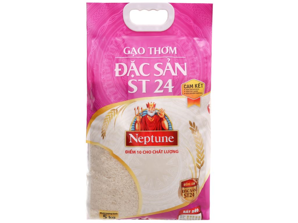 Gạo thơm Neptune ST24 túi 5kg 0