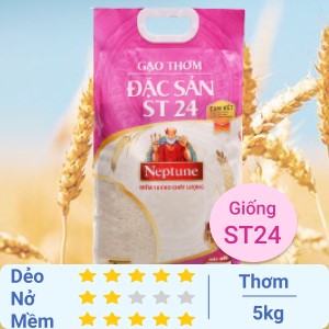 Gạo thơm Neptune ST24 túi 5kg