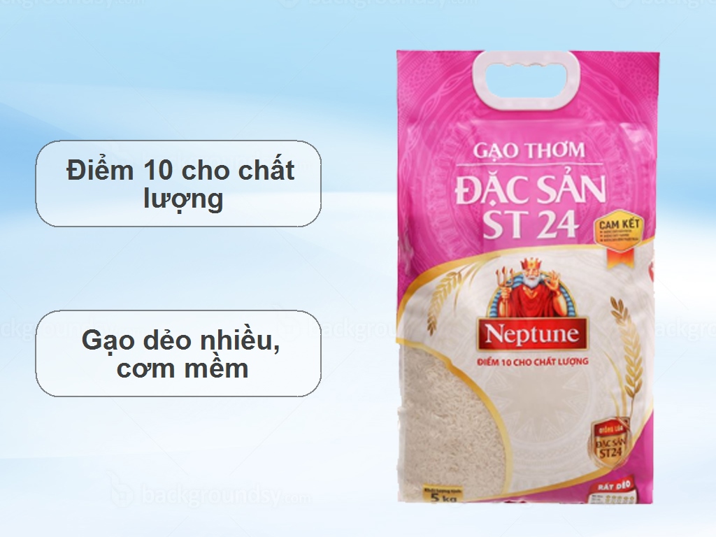 Gạo thơm Neptune ST24 túi 5kg 2