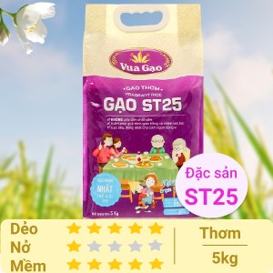 Gạo thơm Vua Gạo ST25 túi 5kg