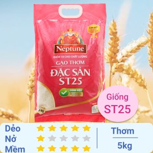 Gạo thơm đặc sản Neptune ST25 túi 5kg