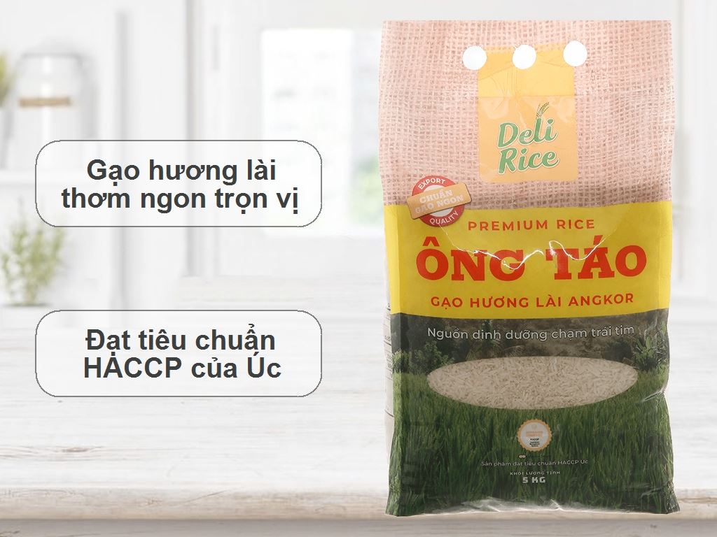 Gạo Ông Táo hương lài angkor Delifarm túi 5kg 2