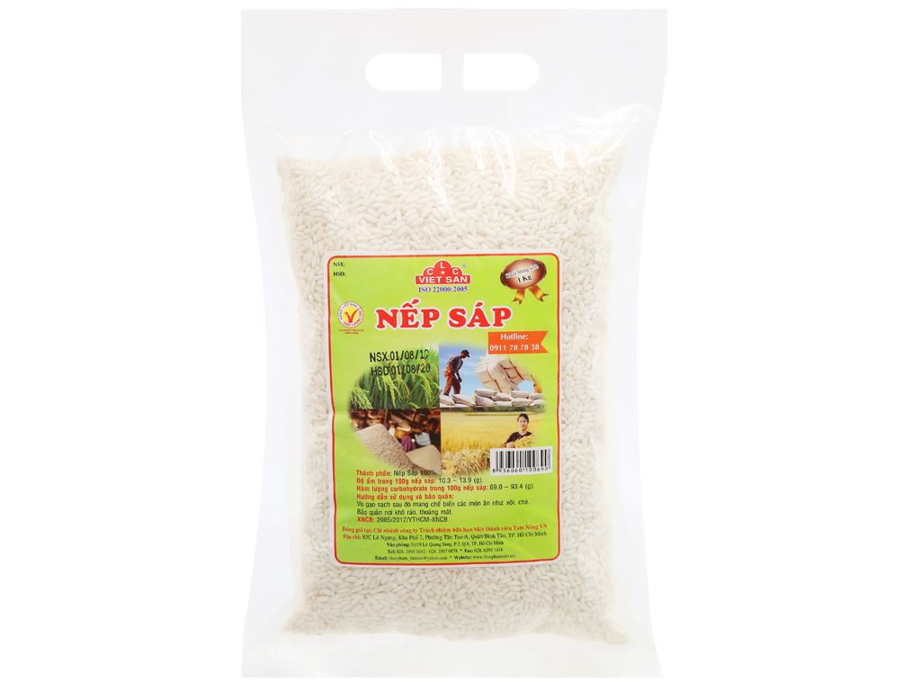 Gạo nếp sáp đặc sản Việt San 1kg giá tốt tại Bách hoá XANH