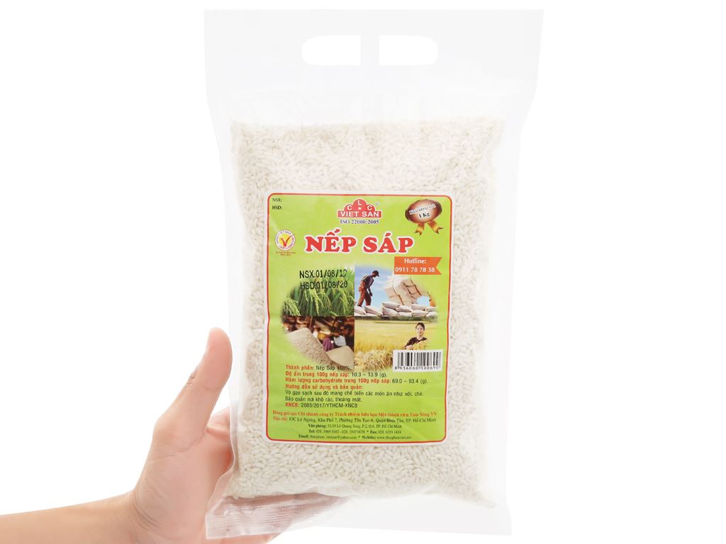 Gạo nếp sáp đặc sản Việt San 1kg giá tốt tại Bách hoá XANH