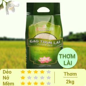 Gạo thơm lài Lotus Rice Jasmine túi 2kg