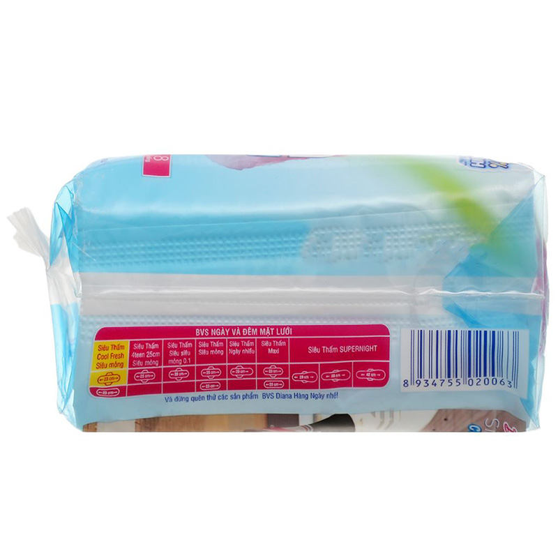 Băng vệ sinh Diana Cool Fresh viền êm chống tràn, có cánh gói 8 miếng - 14