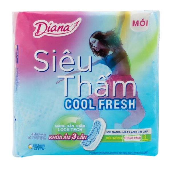 Băng vệ sinh ban ngày Diana Cool Fresh không cánh siêu thấm, mỏng - AVAKids.com