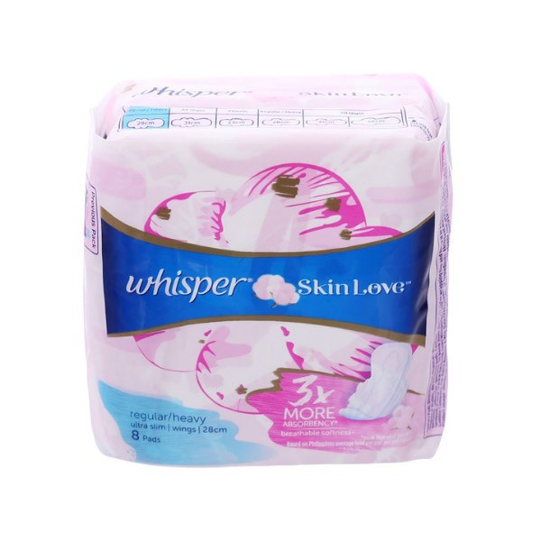 Băng vệ sinh ban ngày Whisper Skin Love siêu thấm có cánh 8 miếng - AVAKids.com