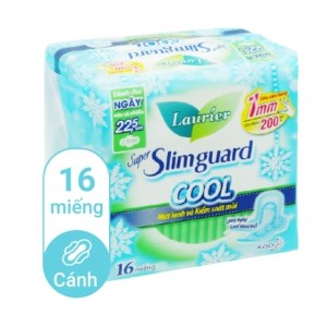 Băng vệ sinh Laurier Super Slimguard Cool siêu siêu mỏng có cánh 16 miếng