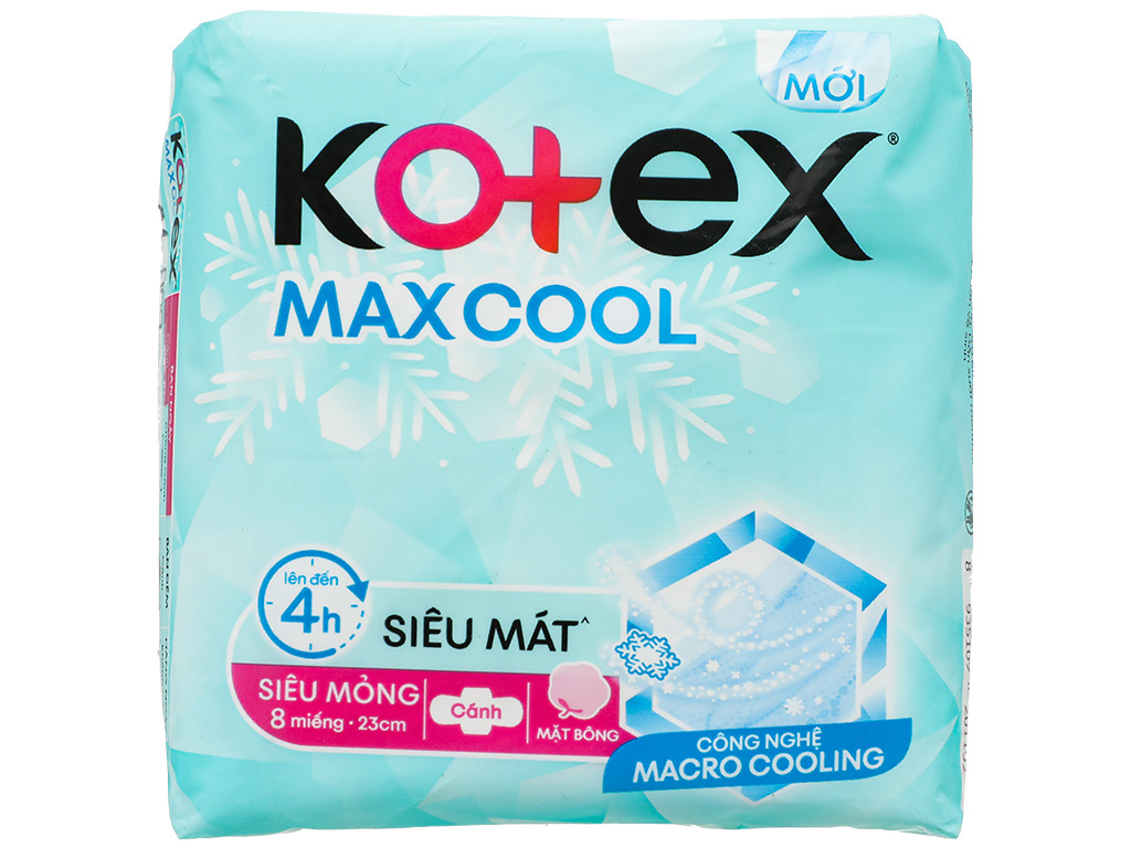 Băng vệ sinh Kotex thảo dược Cool siêu mỏng cánh 8 miếng 8