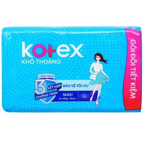 Băng vệ sinh ban ngày Kotex Khô Thoáng chống tràn có cánh 16 miếng, giá tốt - AVAKids.com