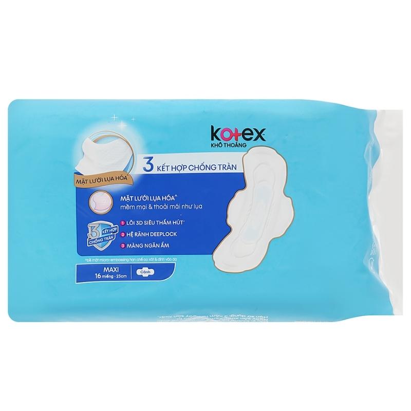 Băng vệ sinh ban ngày Kotex Khô Thoáng chống tràn có cánh 16 miếng 3