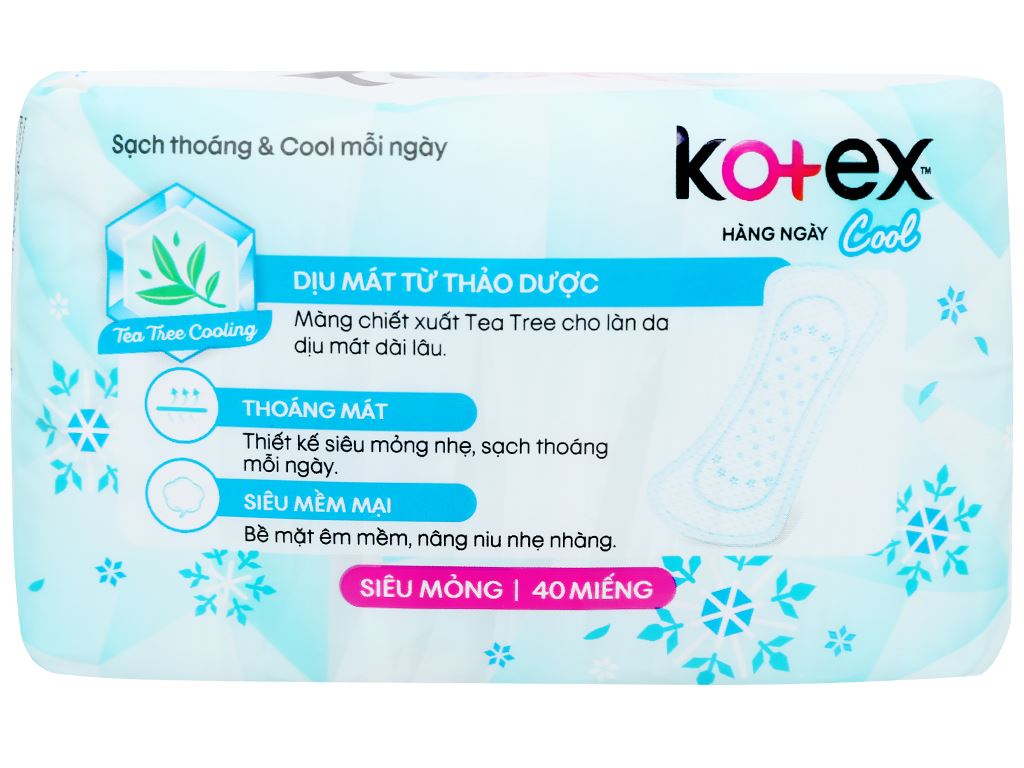 Băng vệ sinh hàng ngày Kotex Cool siêu mỏng 40 miếng 3