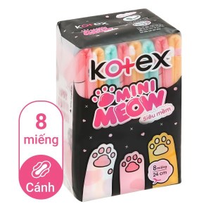 Băng vệ sinh Kotex Mini Meow siêu mềm 8 miếng