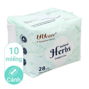 Băng vệ sinh ngày và đêm Uucare thảo dược 10 miếng 28cm