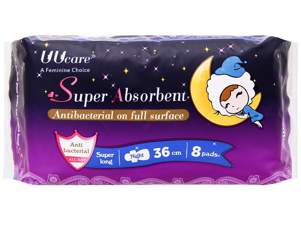 Băng vệ sinh ban đêm Uucare Young Girl kháng khuẩn 8 miếng 36cm 4