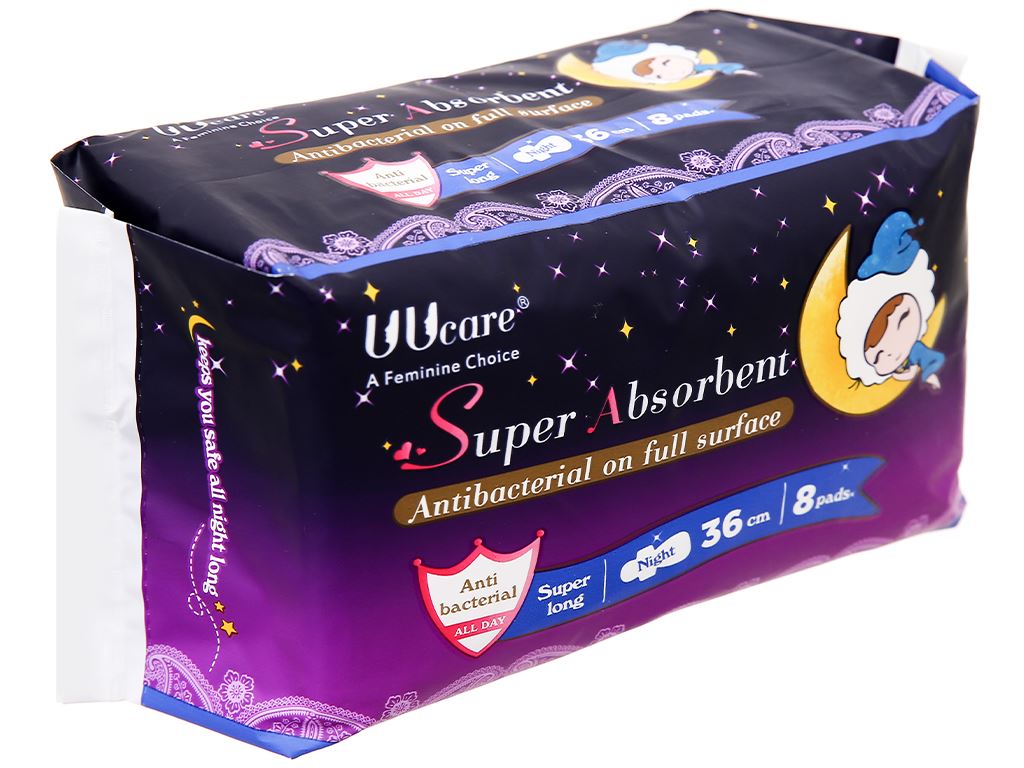 Băng vệ sinh ban đêm Uucare Young Girl kháng khuẩn 8 miếng 36cm 10